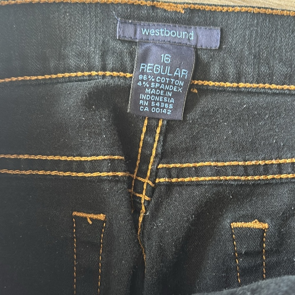 Westbound Black jeans in size 16 with Contrast Stitching - Picture 3 of 3